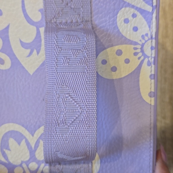 Roxy Vintage 90's Lavender Floral Zip Around Makeup Hard Shell Train Case - Picture 6 of 14